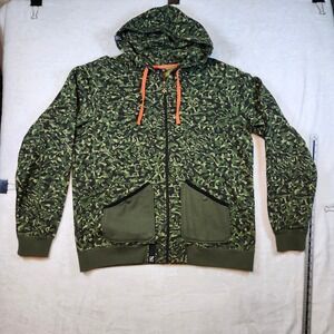 VTG NWT LRG Full Zip Hoodie Men 2XL Green Camo Good Streetwear Snap Pockets Logo
